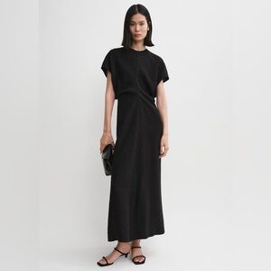 Toteme Slouch waist crinkled dress black